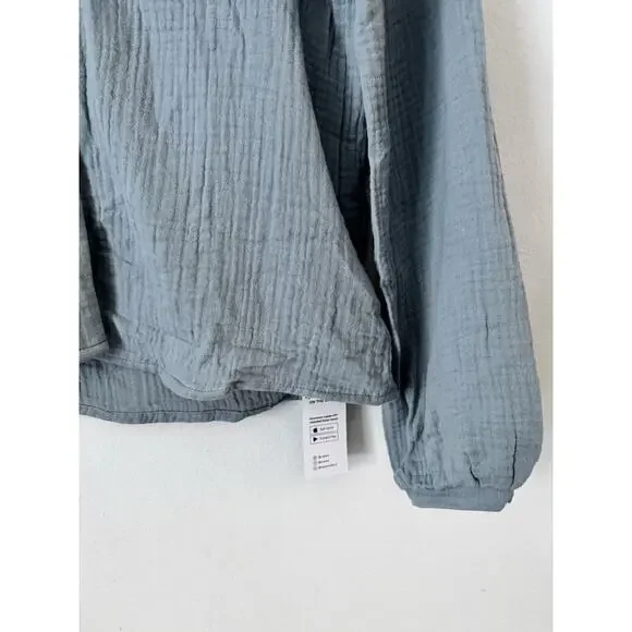 NWT CUPSHE Floral Lace Gauze Button Front Shirt Size XS - Picture 8 of 9